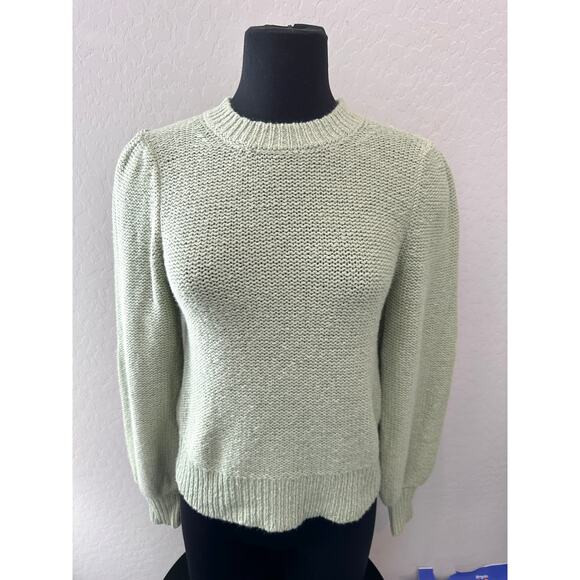 ARITZIA WILFRED | Atwood Sage Green Alpaca Knit Sweater Puff Sleeve | XXS - Picture 3 of 8